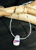 Caribbean Queen Collection: Fused Glass Drop Pendant Necklace