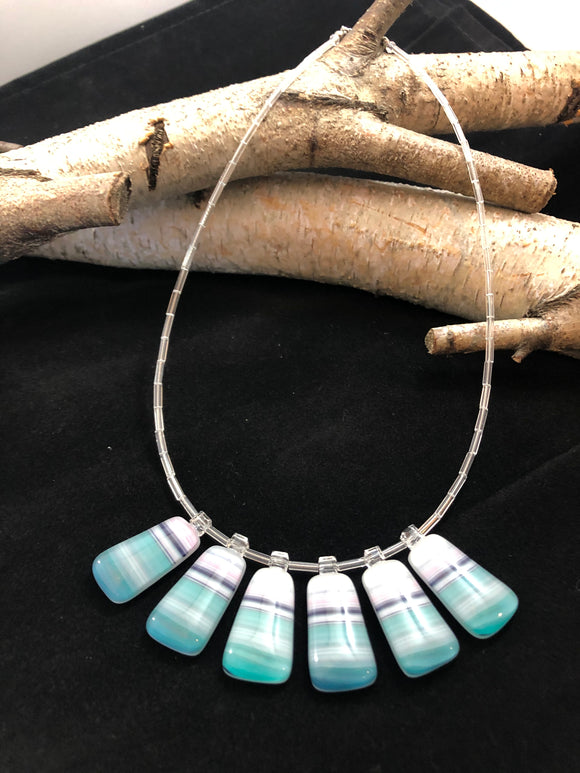 Caribbean Queen Collection: Multi-Piece Fused Glass Triangle Necklace
