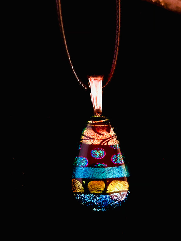 Dichroic Collection: Large Drop Pendant Necklace