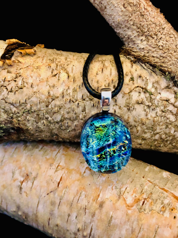 Dichroic Collection: Small Round Pendant Necklace