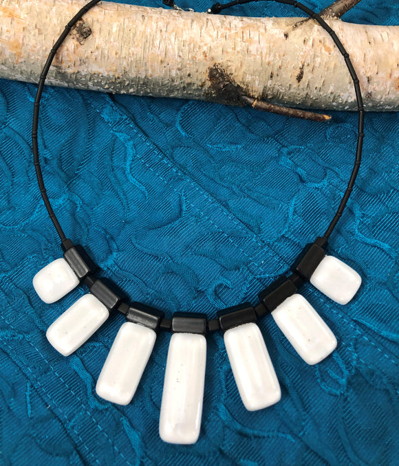 LBD Collection: Multi-Piece Fused Glass Rectangle Necklace