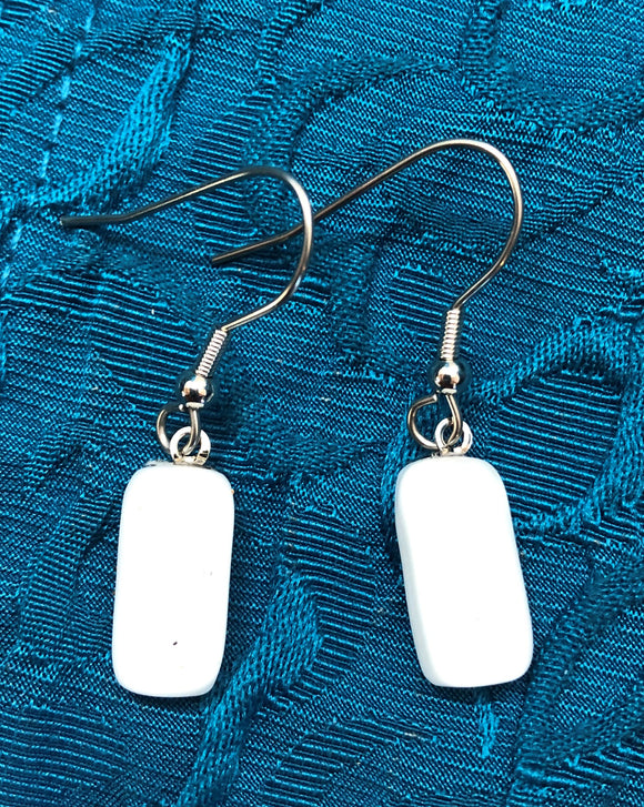 LBD Collection: Fused Glass Rectangle Wire Earrings