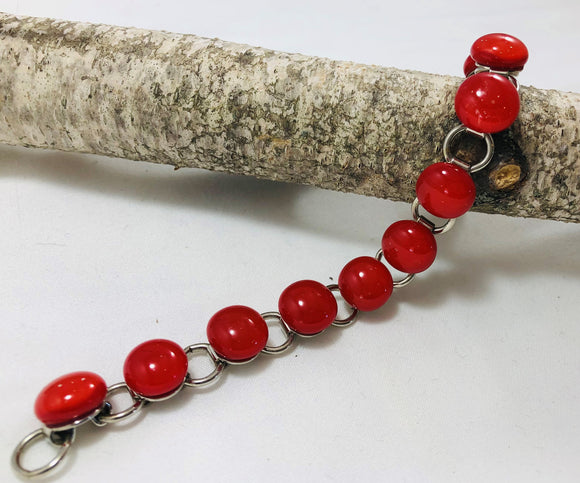 Lady In Red Collection: Fused Glass Bracelet