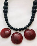 Merlot Collection: Multi-Piece Fused Glass Round Necklace