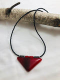Merlot Collection: Fused Glass Triangle Pendant Necklace