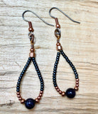 Navy Nights Collection: Glass Beaded Loop Wire Earrings