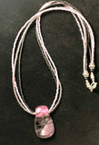 Spring Pink Collection: Fused Glass Drop Pendant Necklace