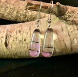Spring Pink Collection: Fused Glass Drop Wire Earrings